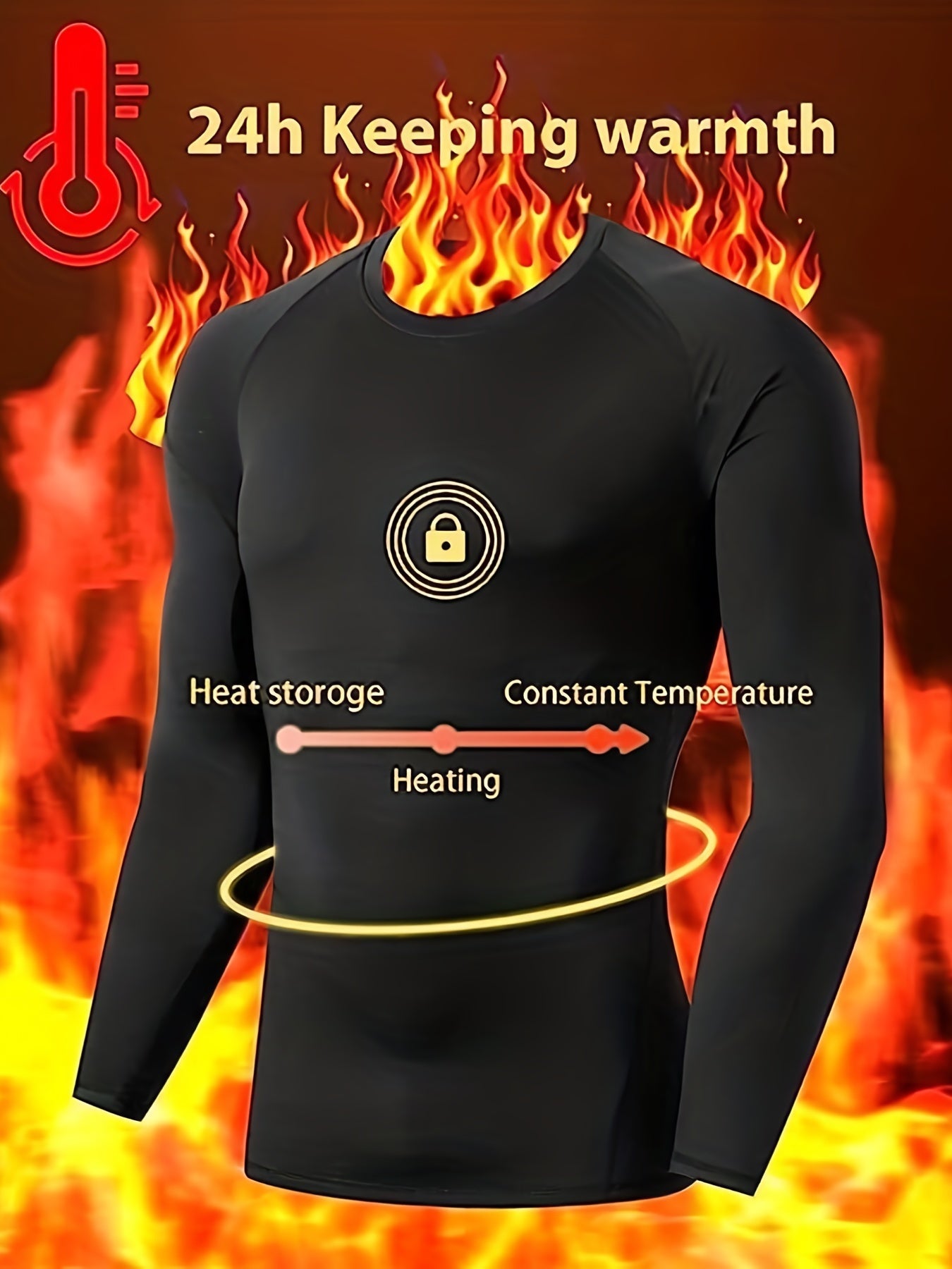 5 Pack Men's Thermal Compression Shirt Fleece Lined Long Sleeve