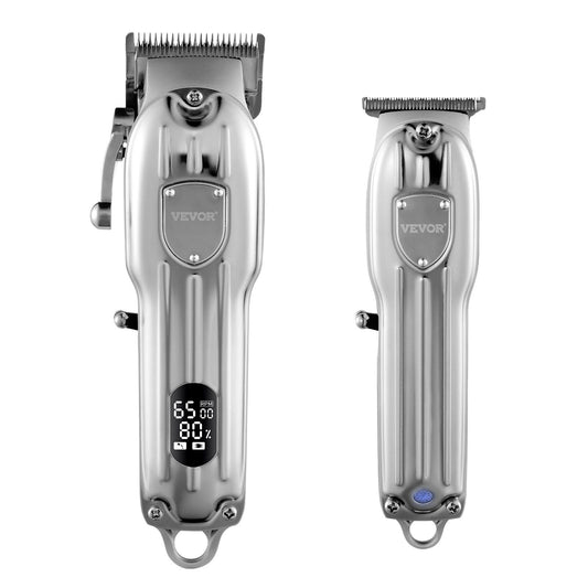 VEVOR Professional Hair Clipper for Men Cordless Barber Clipper and Trimmers Set 2-Piece Set (1 x Hair Clipper, 1 x Hair Trimmer) Brushless Motor